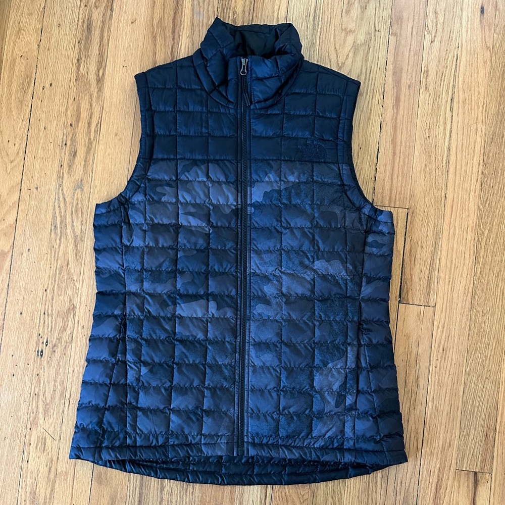 North Face Camo Black Puffer Vest